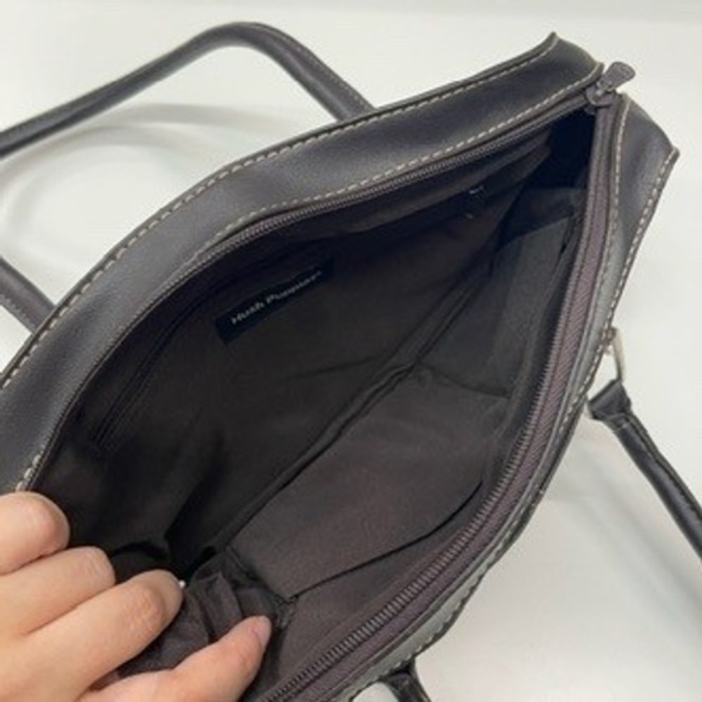 Vintage‎ Hush Puppies Brown Shoulder Bag Satchel with Mirror Stitch Detail - Picture 3 of 7
